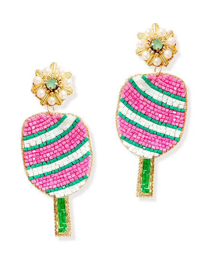 Pink Dinking Pickleball Diva Earrings