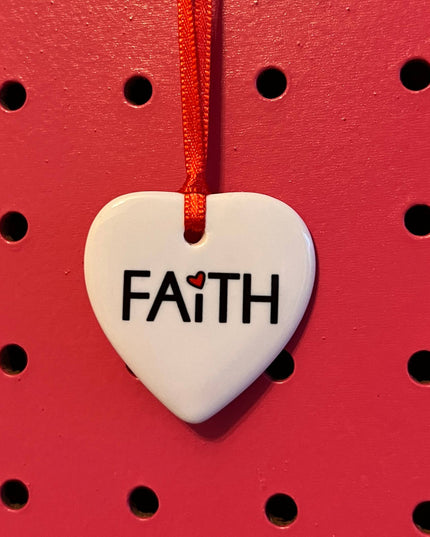 Gift Tag: FAITH heart tag / Gift Tag, Ornament