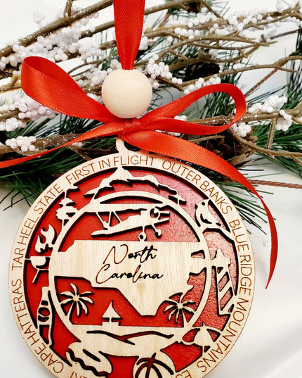 '24 North Carolina Souvenir Ornament with Detailed Design