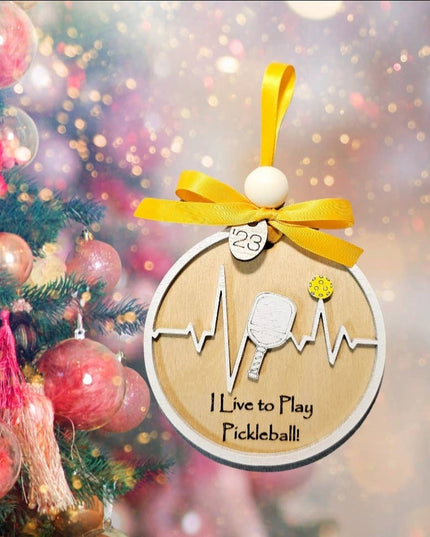 I Live to Play Pickleball Christmas unique ornament