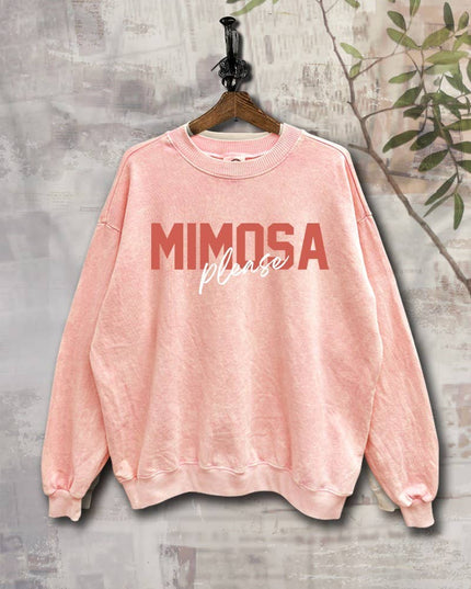 SWD385-P6205 MIMOSA PLEASE GRAPHIC MINERAL SWEATSHIRT