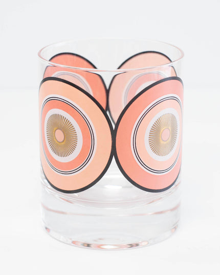 Pink Circles Vintage Whiskey Cocktail Glass