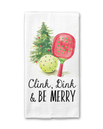 Christmas Pickleball Towel, Eat Dink Kitchen Clink Drink