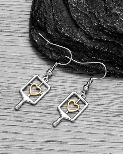 Pickleball Heart Dangle Earrings