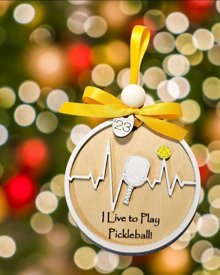 I Live to Play Pickleball Christmas unique ornament