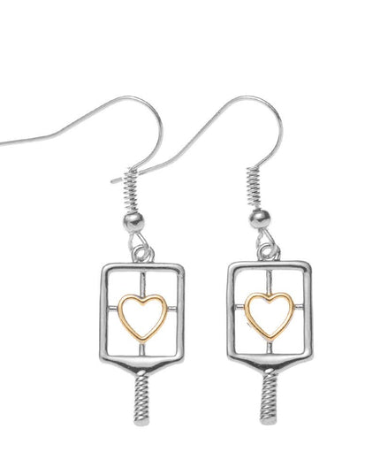 Pickleball Heart Dangle Earrings