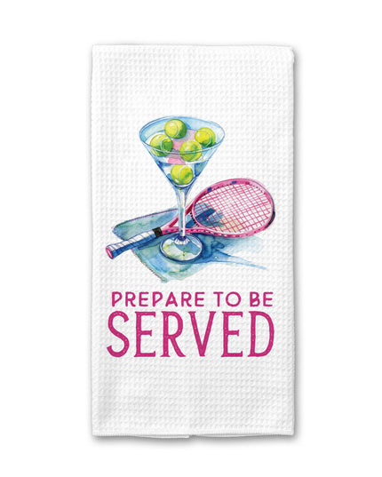 Prepare to Be Served Tennis Waffle Towel