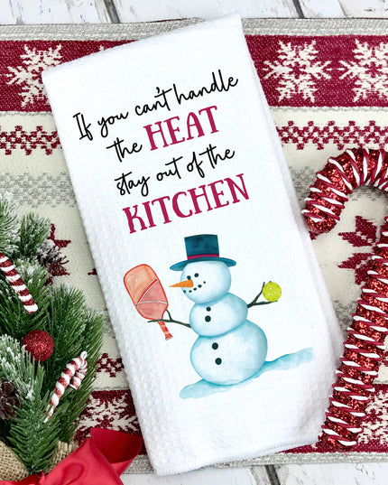 Can't Handle the Heat Snowman Towel, Pickleball Towel Gift