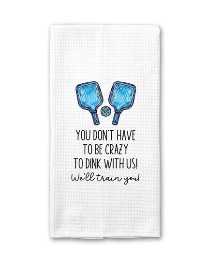 Train You Pickleball Sport Kitchen Towel, Blue Pickleball